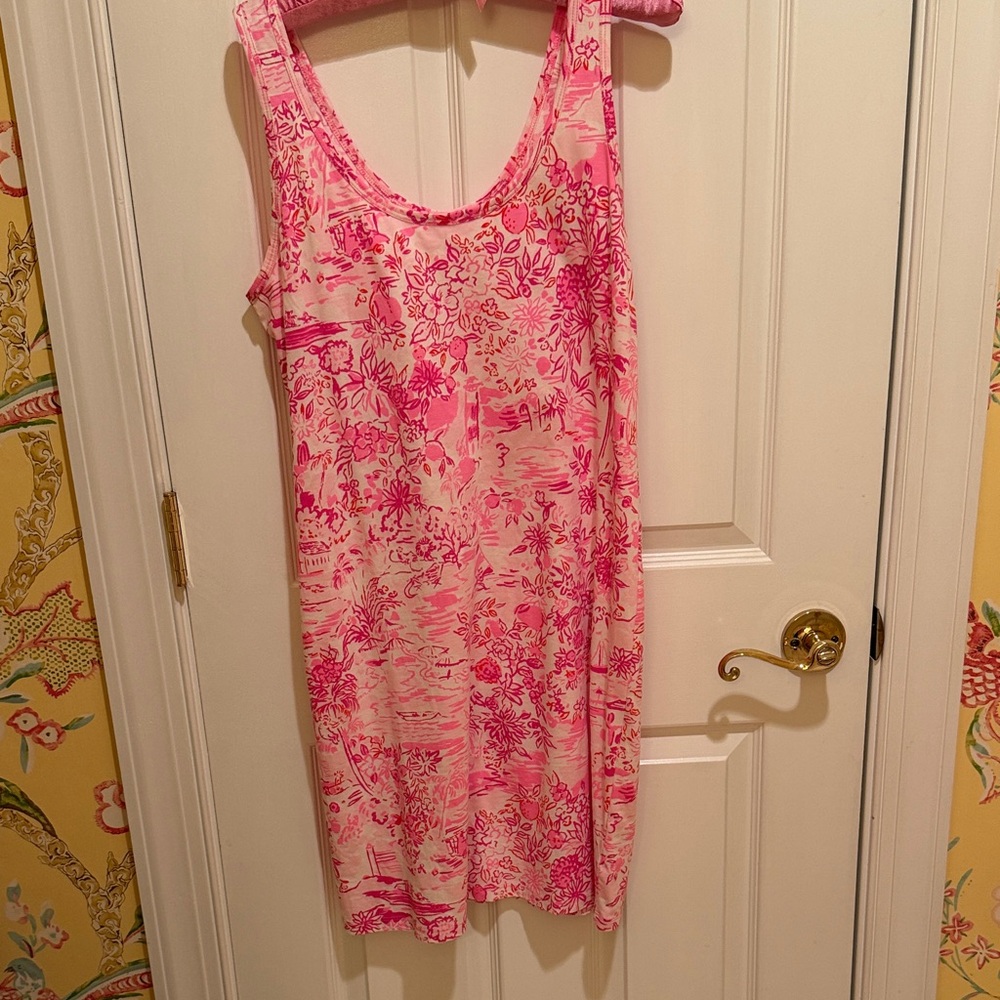 Lilly Pulitzer Pink Floral Sleeveless Dress
